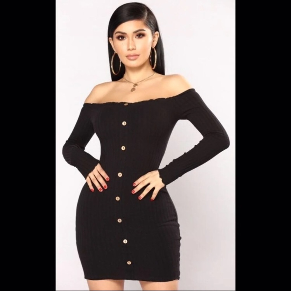 Fashion Nova Black Dress Size L